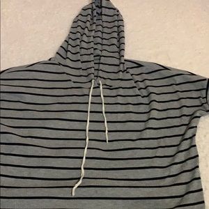 grey striped crop top